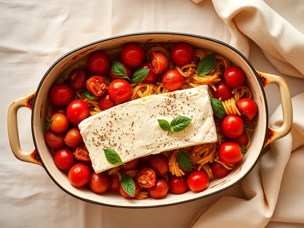 Baked Feta and Tomato Orzo