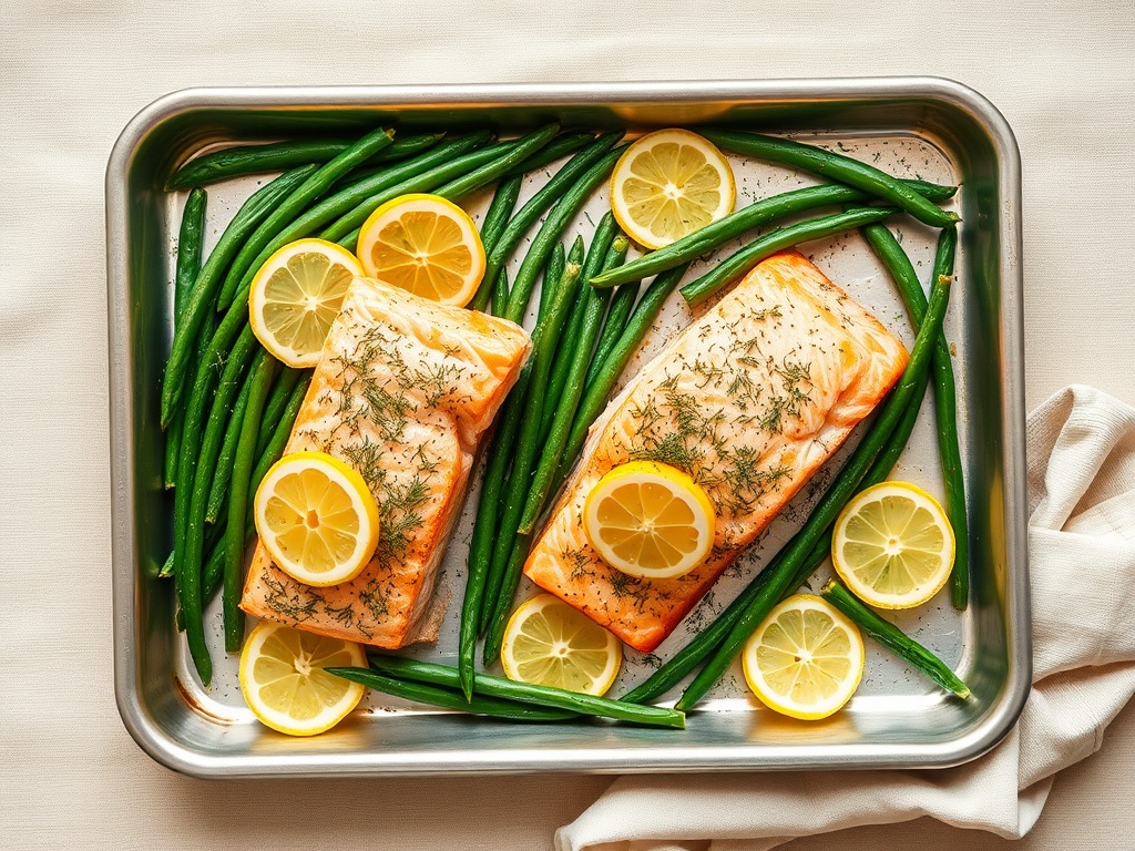 Lemon-Herb Baked Salmon with Green Beans