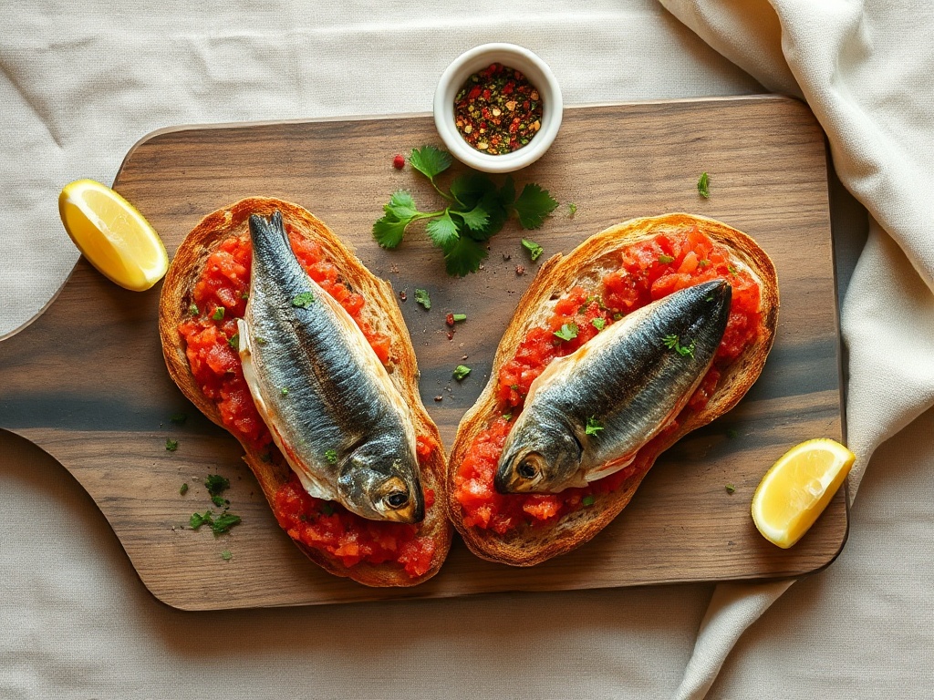 Sardine and Tomato Toasts with Lemon and Parsley